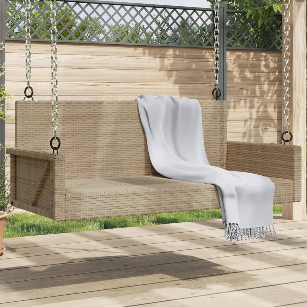 Poly Rattan Swing Bench - 119x56x48 cm, Durable Outdoor Seating
