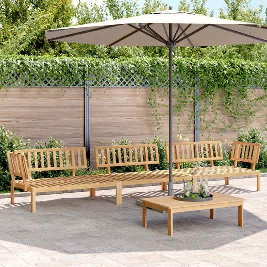 Solid Acacia Wood 4-Piece Garden Pallet Sofa Set - Natural Finish