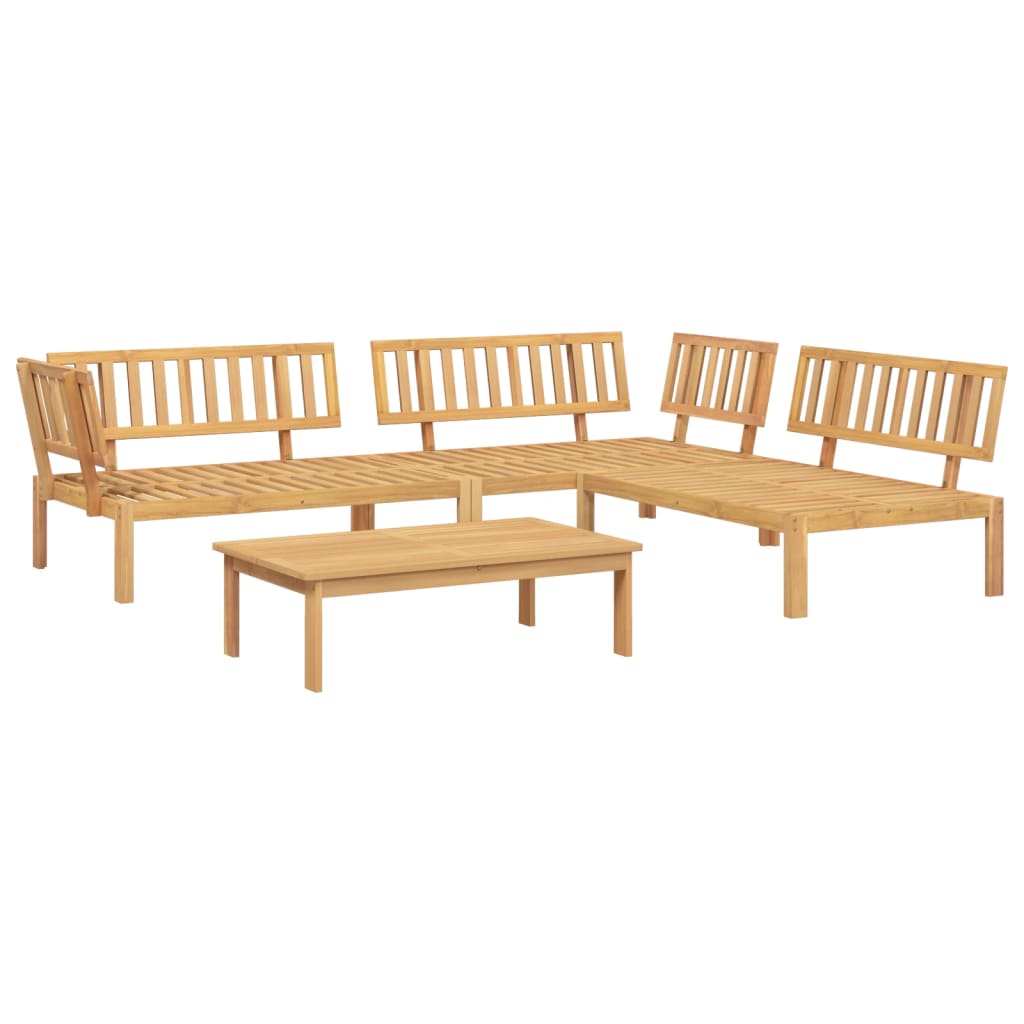 Solid Acacia Wood Garden Pallet Sofa Set - 4 Piece Outdoor Furniture