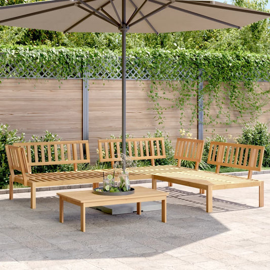 Solid Acacia Wood Garden Pallet Sofa Set - 4 Piece Outdoor Furniture
