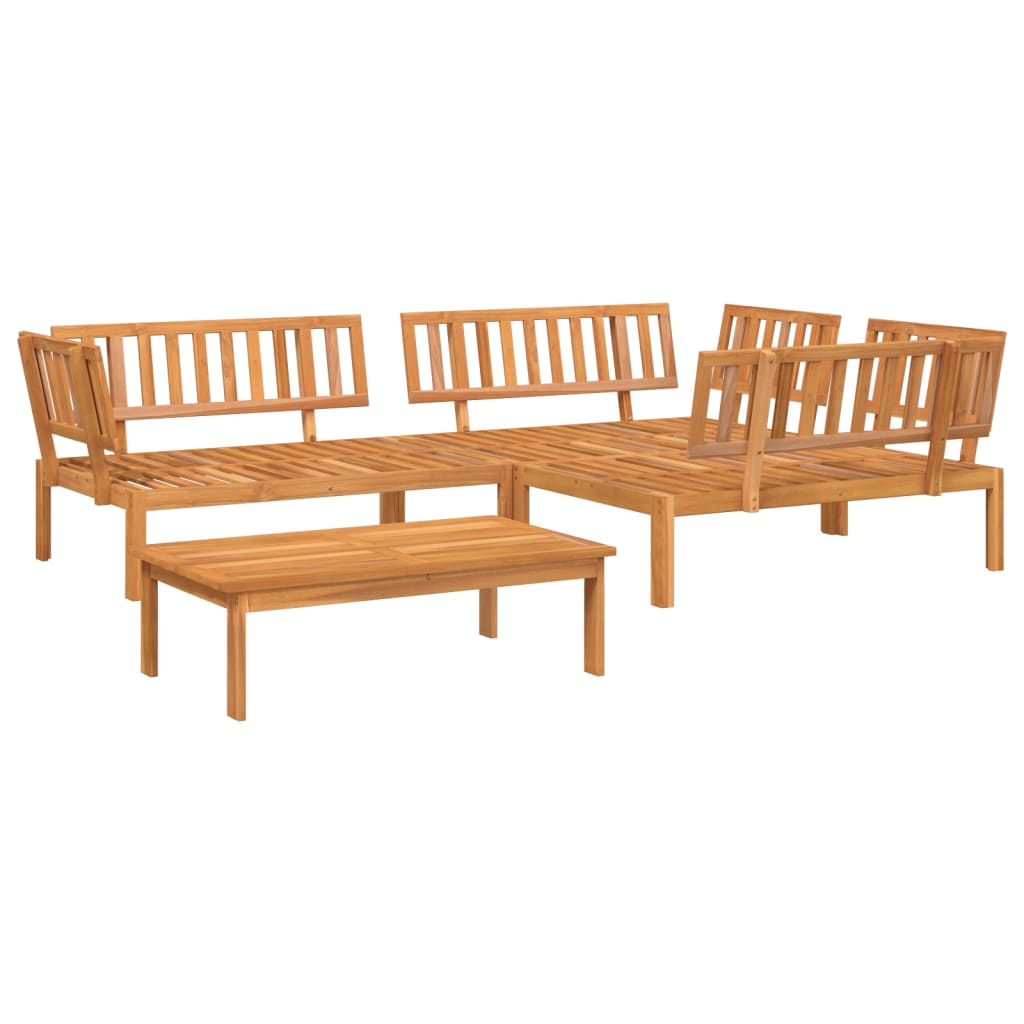 Solid Wood Acacia 4-Piece Garden Sofa Set - Stylish & Durable