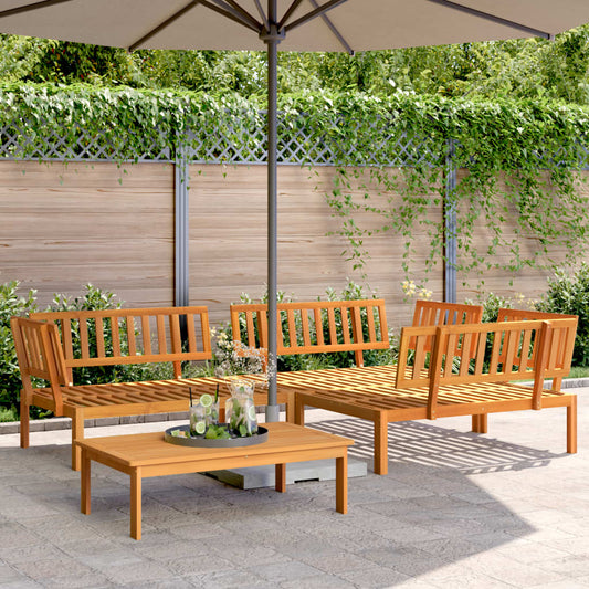 Solid Wood Acacia 4-Piece Garden Sofa Set - Stylish & Durable