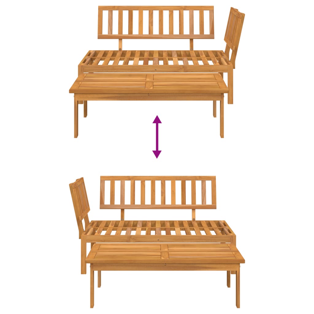Solid Acacia Wood Garden Pallet Sofa Set - 2 Piece Outdoor Seating
