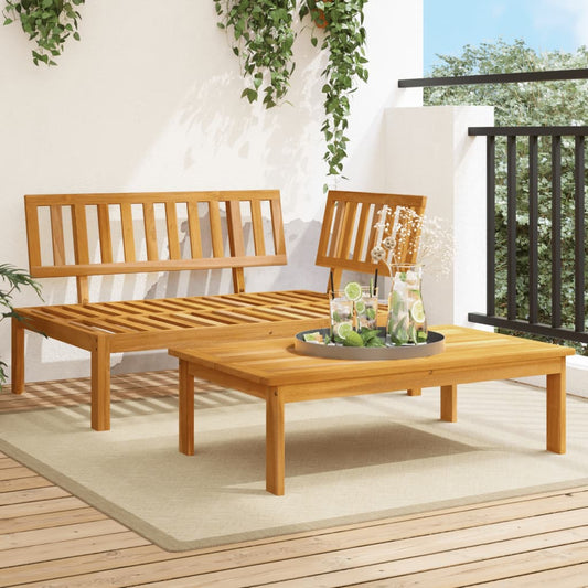 Solid Acacia Wood Garden Pallet Sofa Set - 2 Piece Outdoor Seating