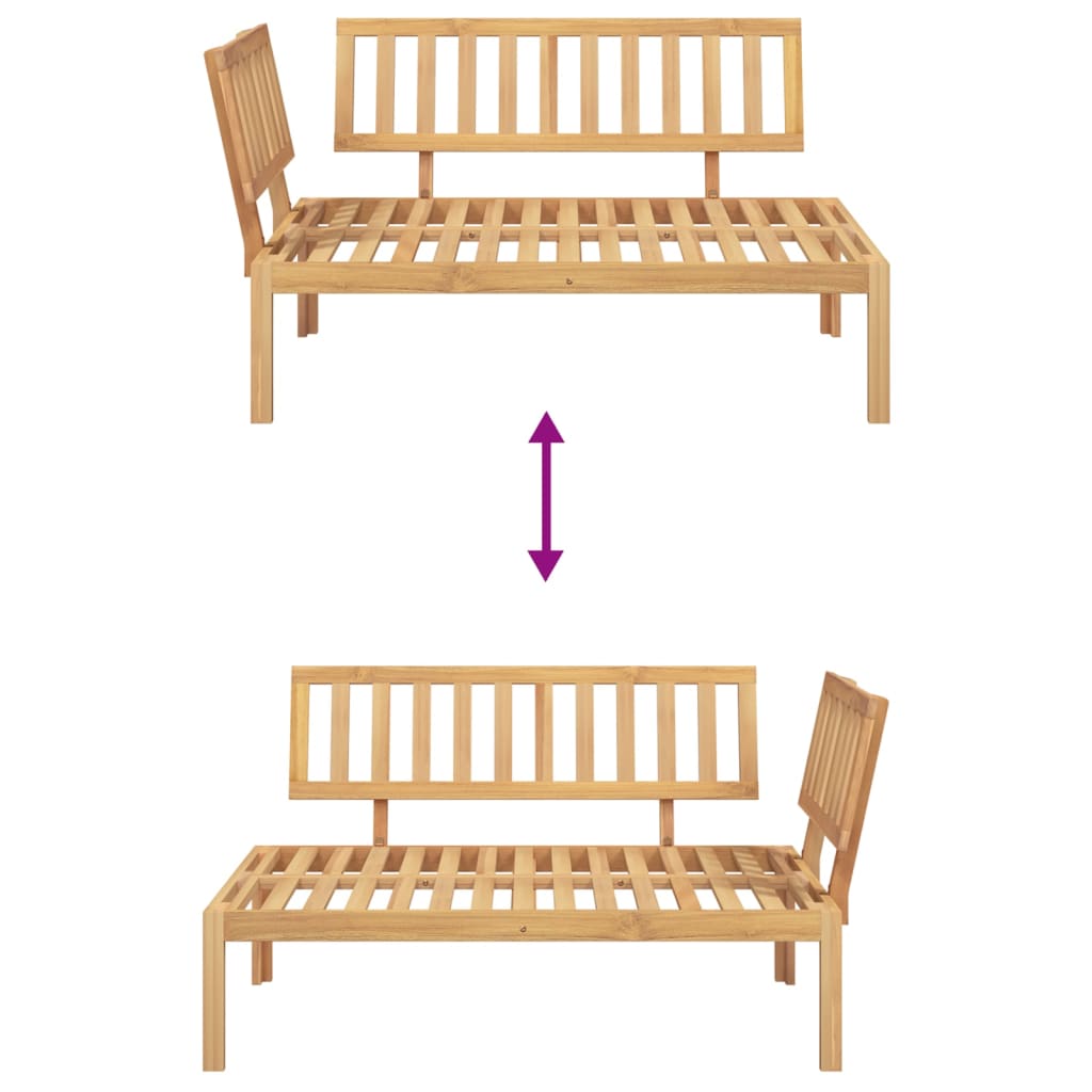 Solid Acacia Wood Garden Pallet Corner Sofa - Rustic Charm