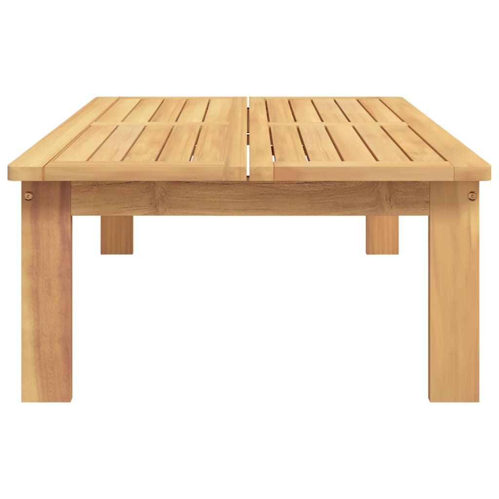 Solid Acacia Garden Table - 100x60x30 cm Natural Wood Finish