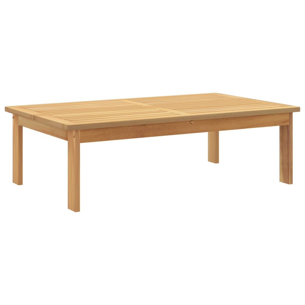 Solid Acacia Garden Table - 100x60x30 cm Natural Wood Finish