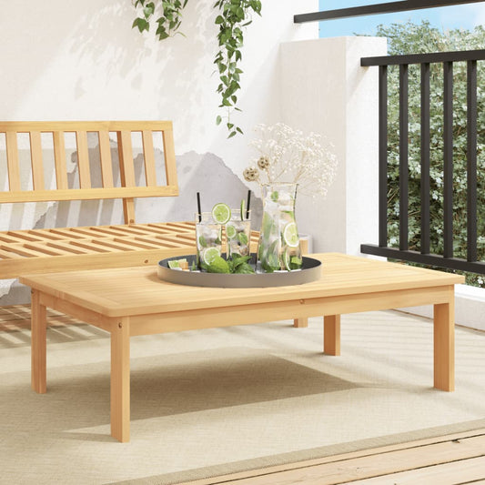 Solid Acacia Garden Table - 100x60x30 cm Natural Wood Finish