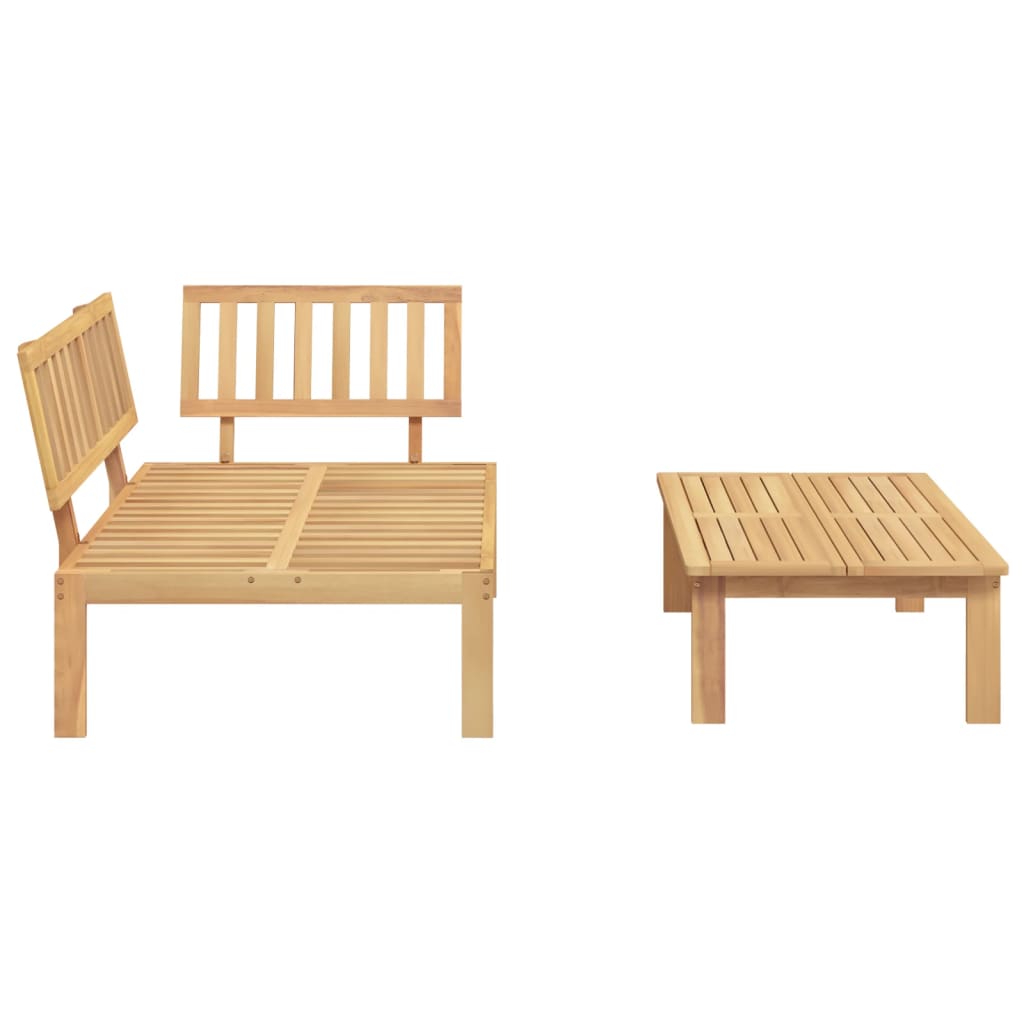 Solid Acacia Wood Garden Pallet Sofa Set - 2 Piece Outdoor Furniture