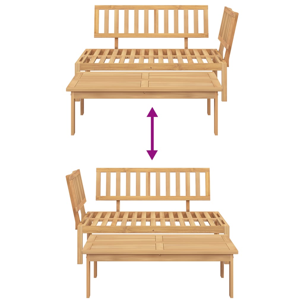 Solid Acacia Wood Garden Pallet Sofa Set - 2 Piece Outdoor Furniture