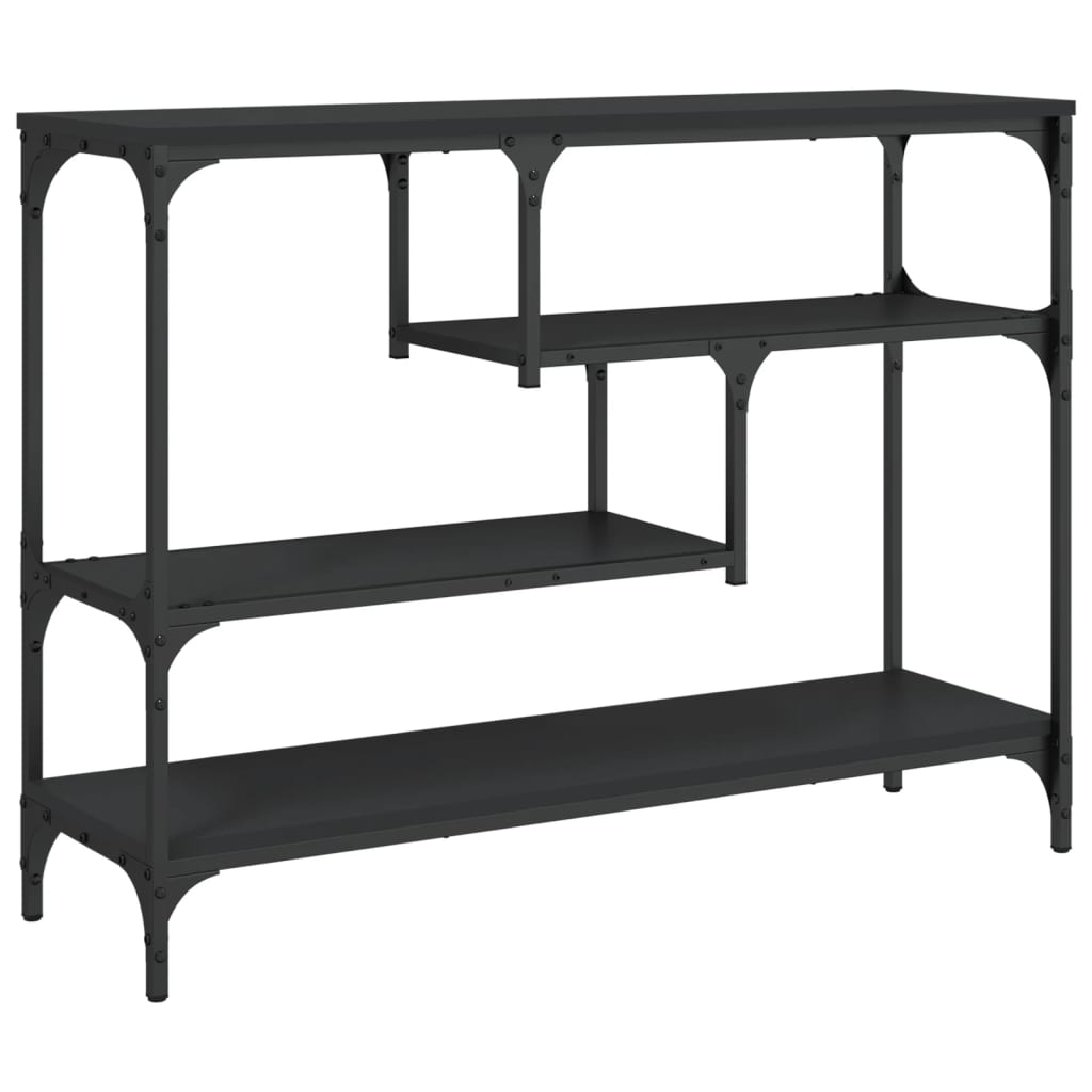 Sleek Black Console Table - 100x30x75 cm Engineered Wood