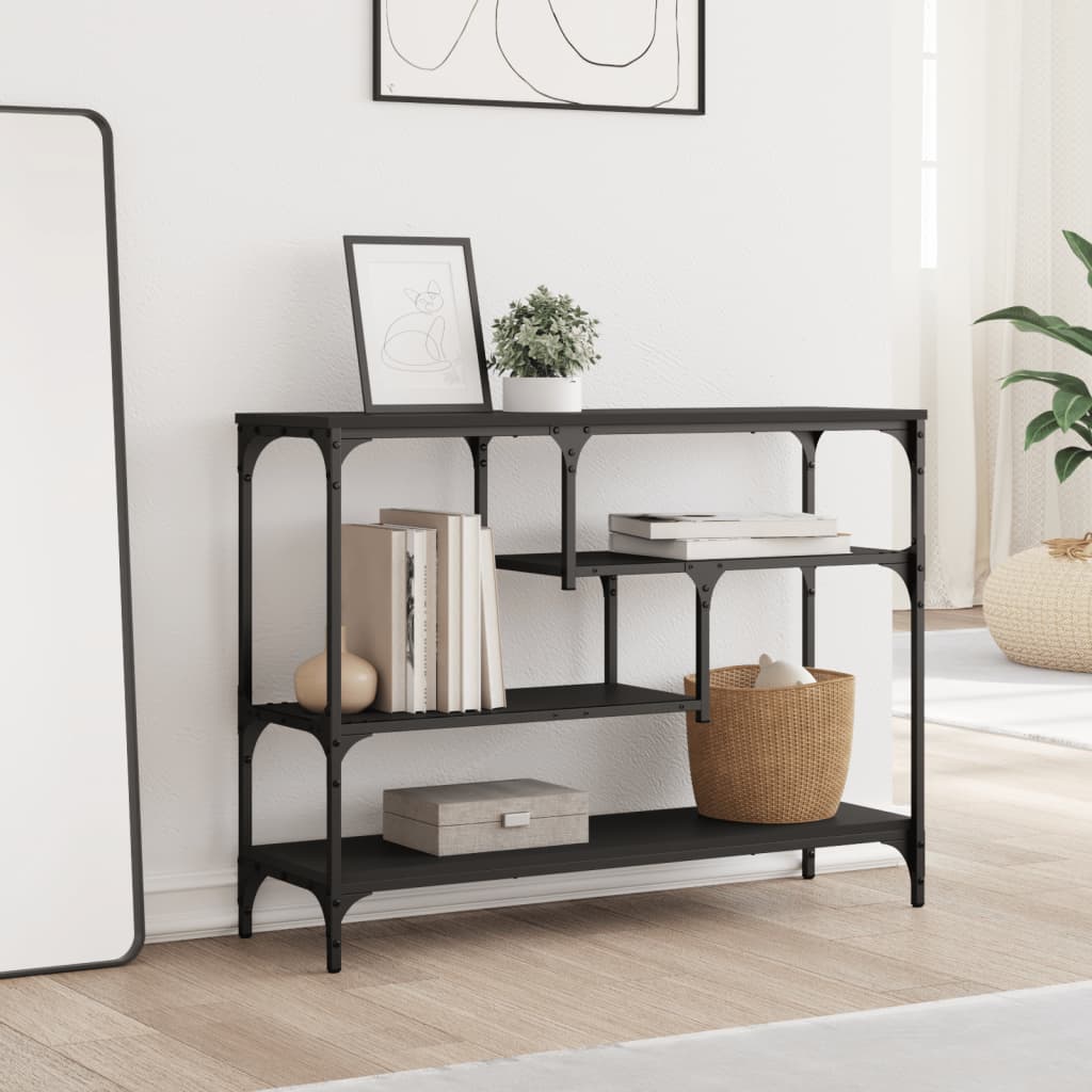 Sleek Black Console Table - 100x30x75 cm Engineered Wood
