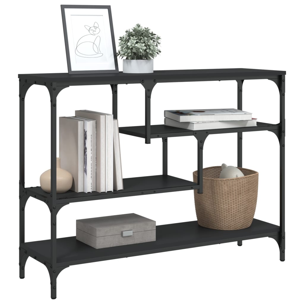 Sleek Black Console Table - 100x30x75 cm Engineered Wood