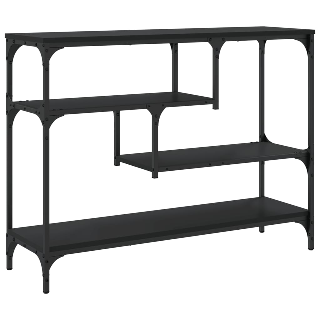 Sleek Black Console Table - 100x30x75 cm Engineered Wood