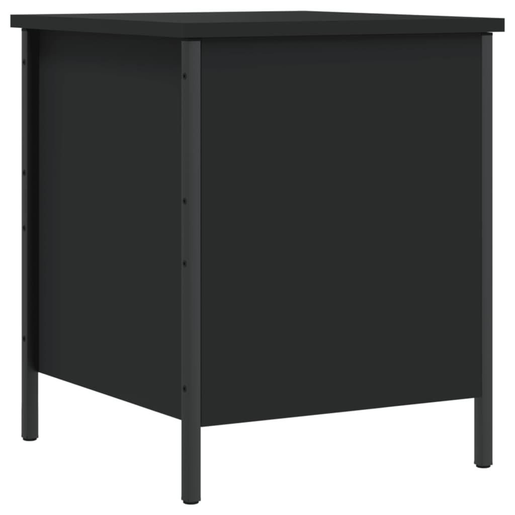 Black Engineered Wood Storage Bench 40x42.5x50 cm