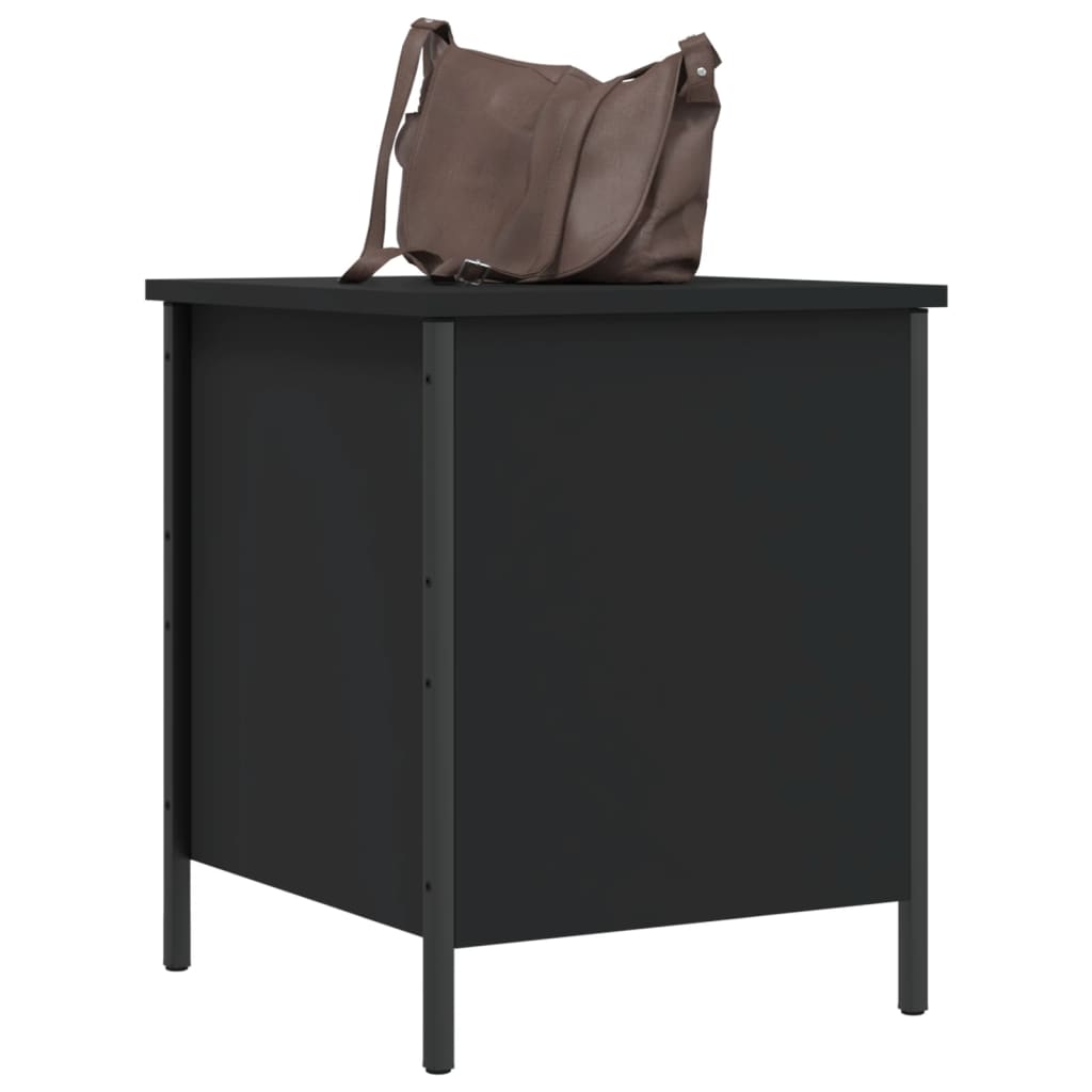 Black Engineered Wood Storage Bench 40x42.5x50 cm