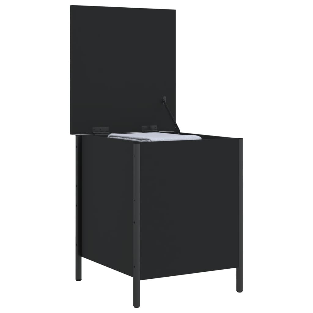 Black Engineered Wood Storage Bench 40x42.5x50 cm