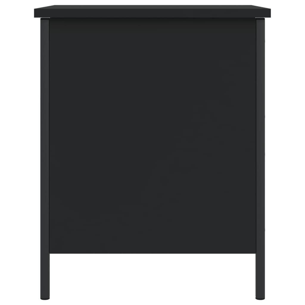 Black Engineered Wood Storage Bench 40x42.5x50 cm