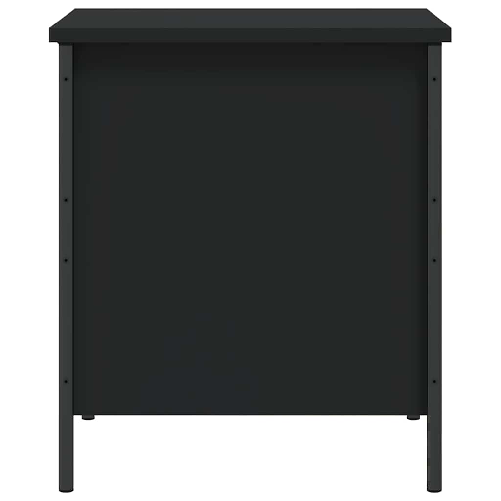 Black Engineered Wood Storage Bench 40x42.5x50 cm