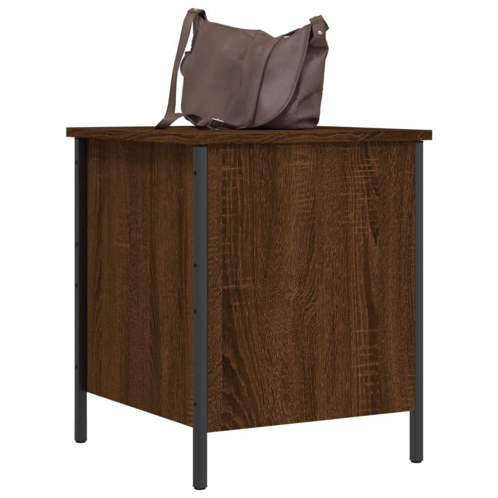 Brown Oak Storage Bench 40x42.5x50 cm | Engineered Wood
