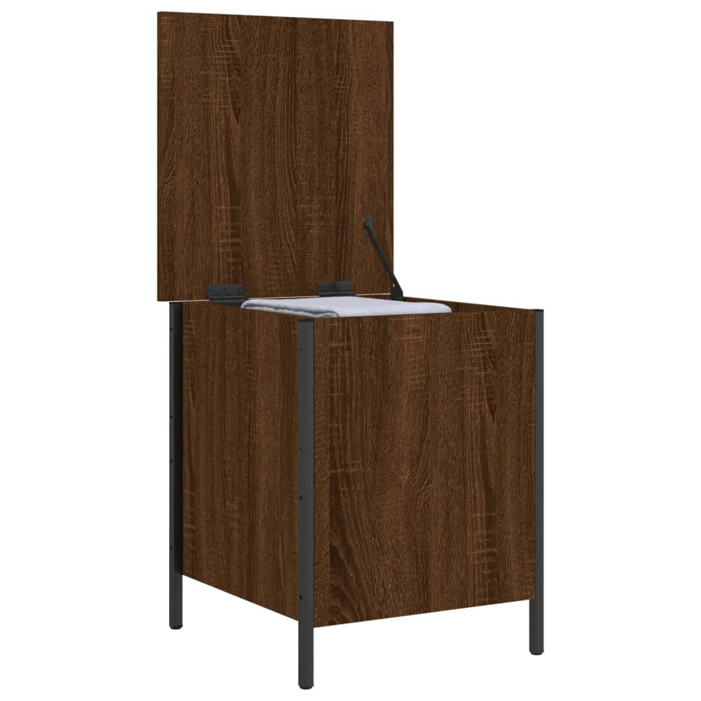 Brown Oak Storage Bench 40x42.5x50 cm | Engineered Wood