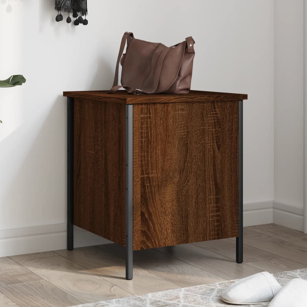 Brown Oak Storage Bench 40x42.5x50 cm | Engineered Wood