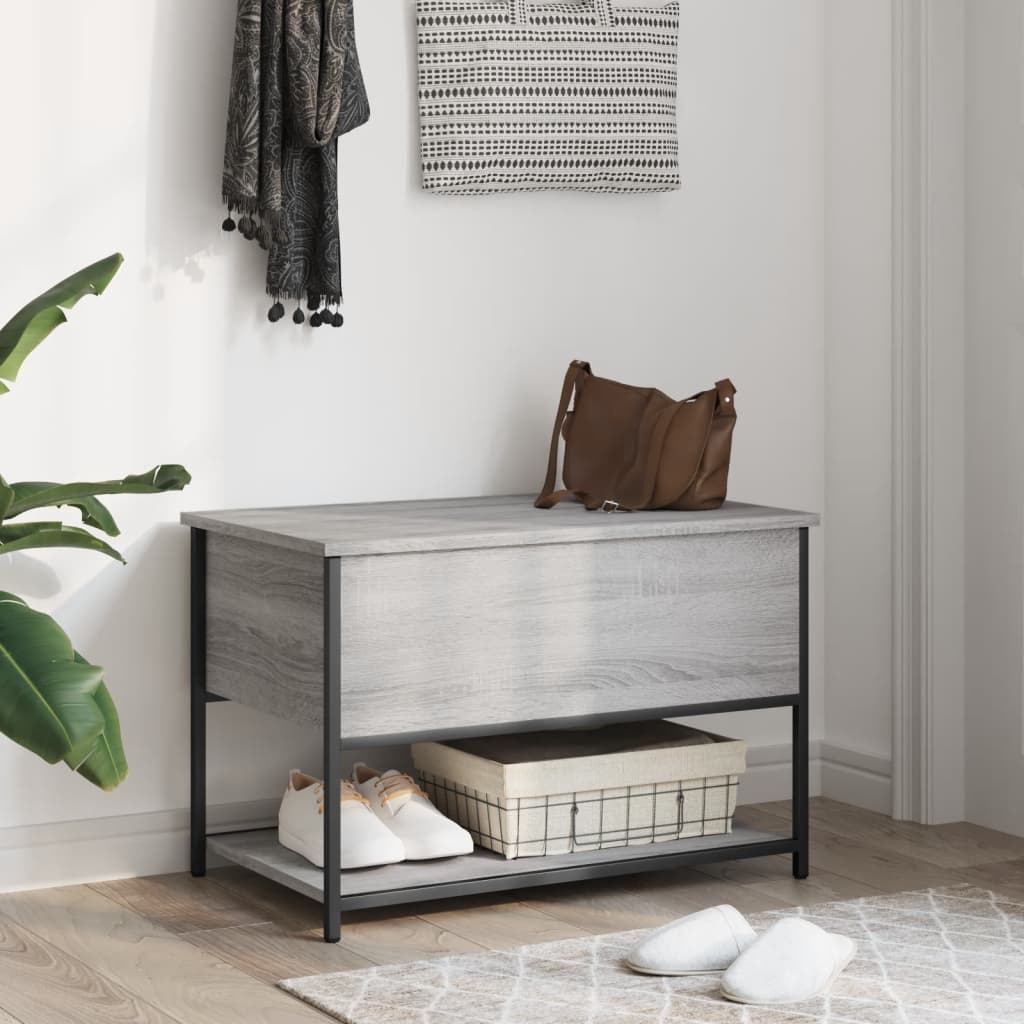 Grey Sonoma Engineered Wood Storage Bench 70x42.5x47 cm