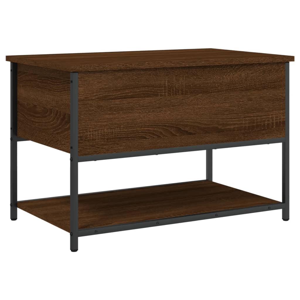 Brown Oak Storage Bench 70x42.5x47 cm - Engineered Wood