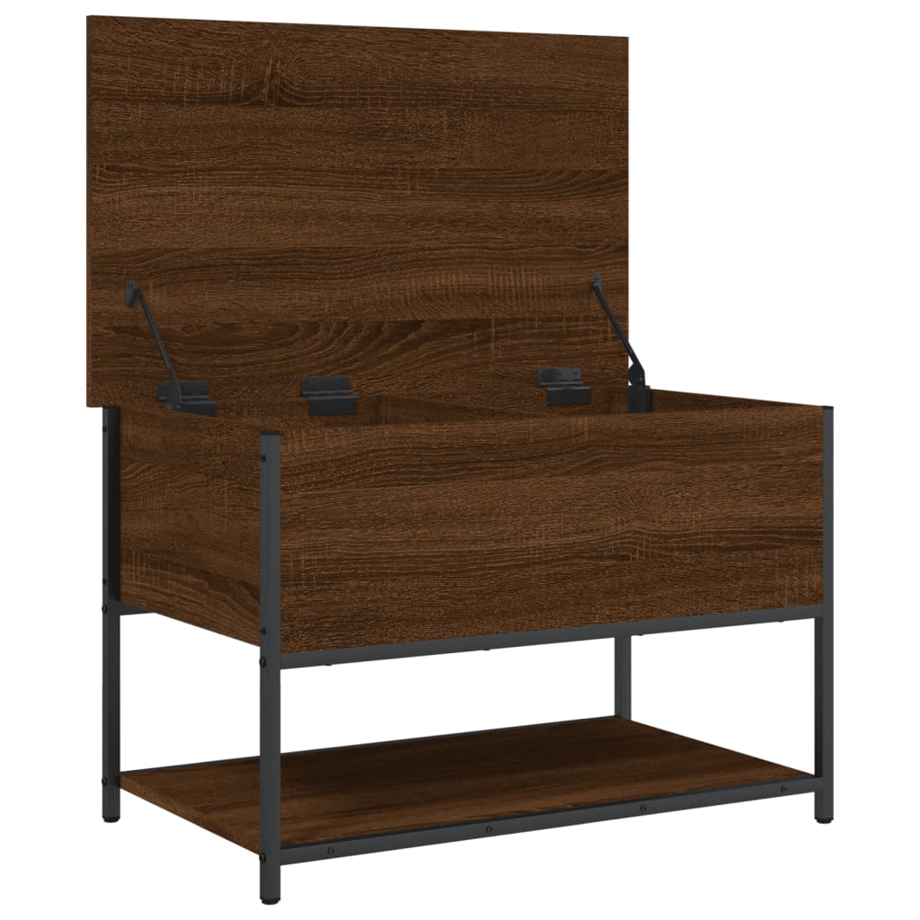 Brown Oak Storage Bench 70x42.5x47 cm - Engineered Wood