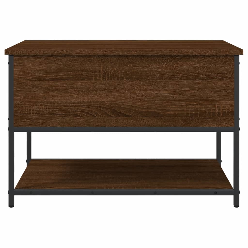 Brown Oak Storage Bench 70x42.5x47 cm - Engineered Wood