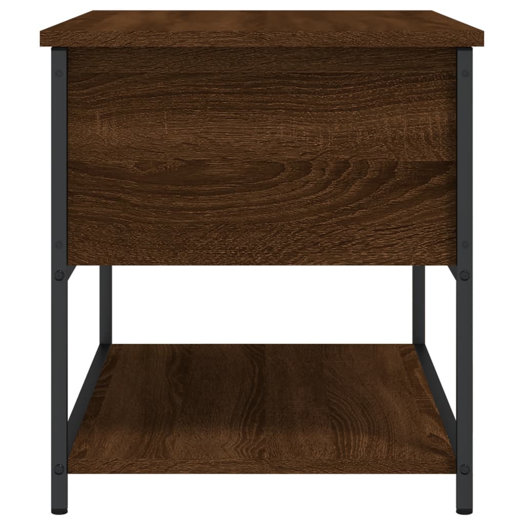 Brown Oak Storage Bench 70x42.5x47 cm - Engineered Wood