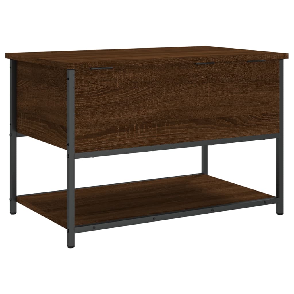 Brown Oak Storage Bench 70x42.5x47 cm - Engineered Wood