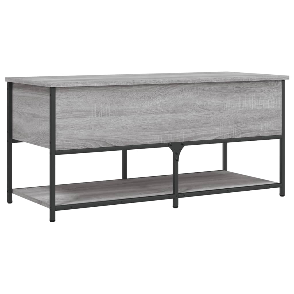 Grey Sonoma Storage Bench, Engineered Wood, 100x42.5x47 cm