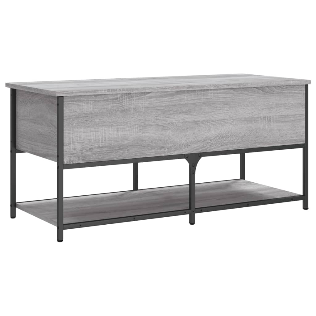 Grey Sonoma Storage Bench, Engineered Wood, 100x42.5x47 cm