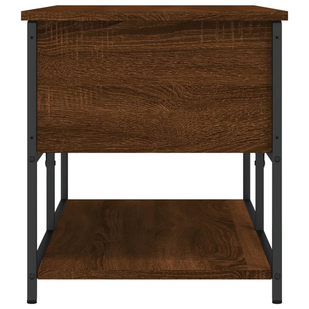 Brown Oak Storage Bench, Engineered Wood 100x42.5x47 cm
