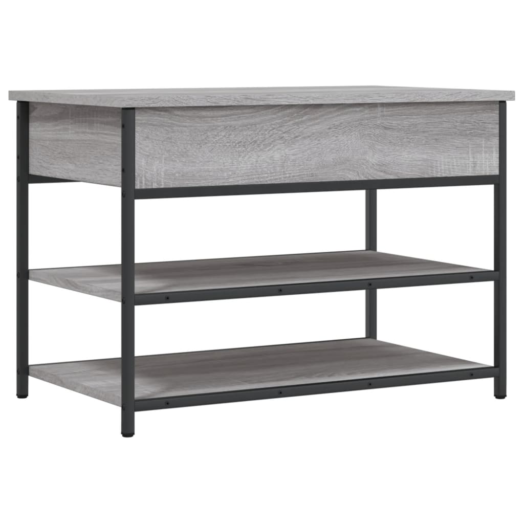 Grey Sonoma Shoe Bench 70x42.5x50 cm, Engineered Wood