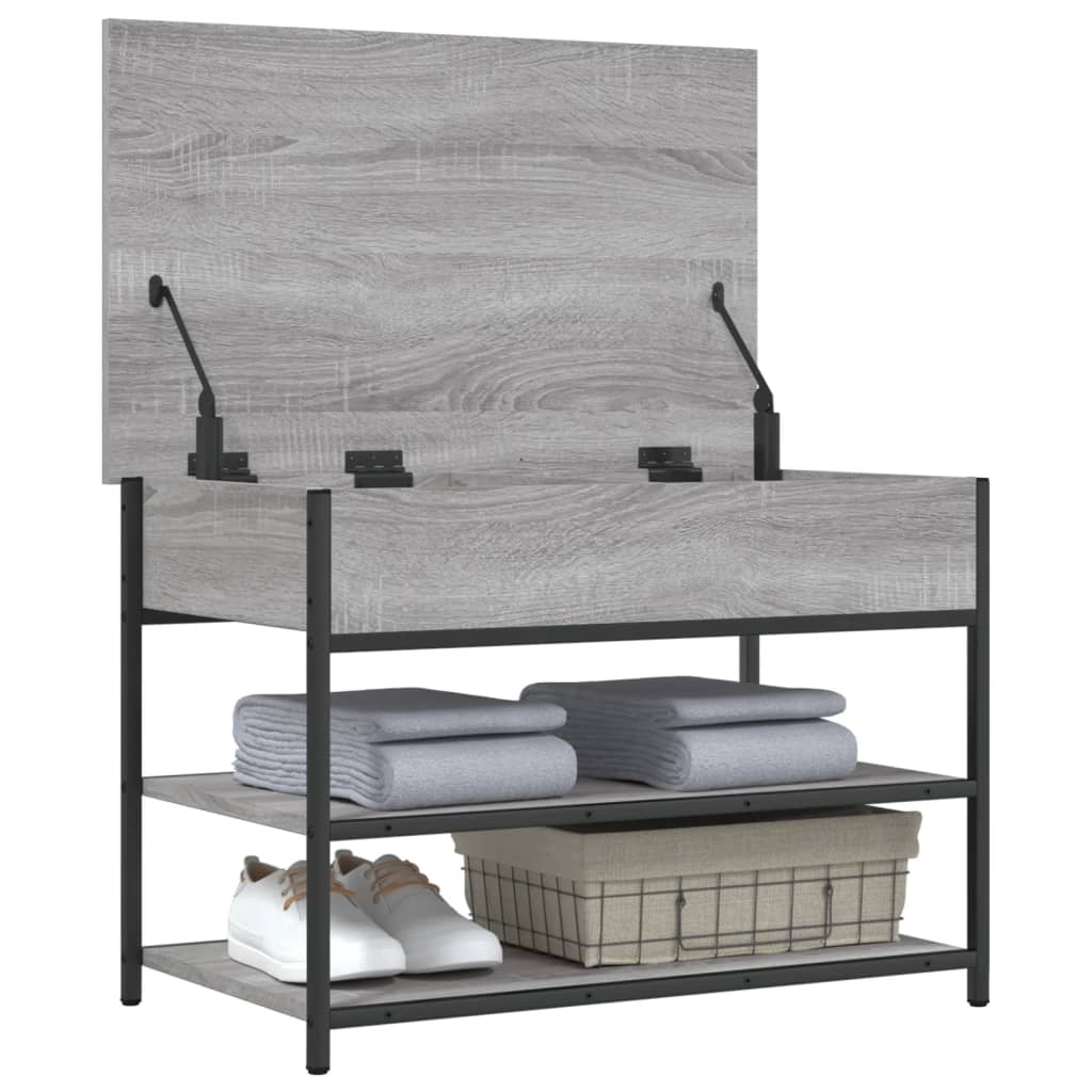Grey Sonoma Shoe Bench 70x42.5x50 cm, Engineered Wood