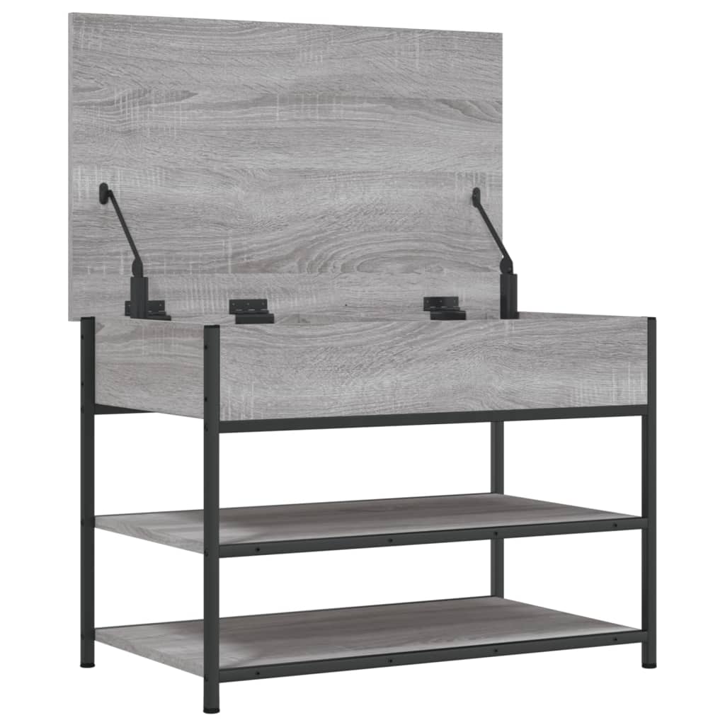 Grey Sonoma Shoe Bench 70x42.5x50 cm, Engineered Wood