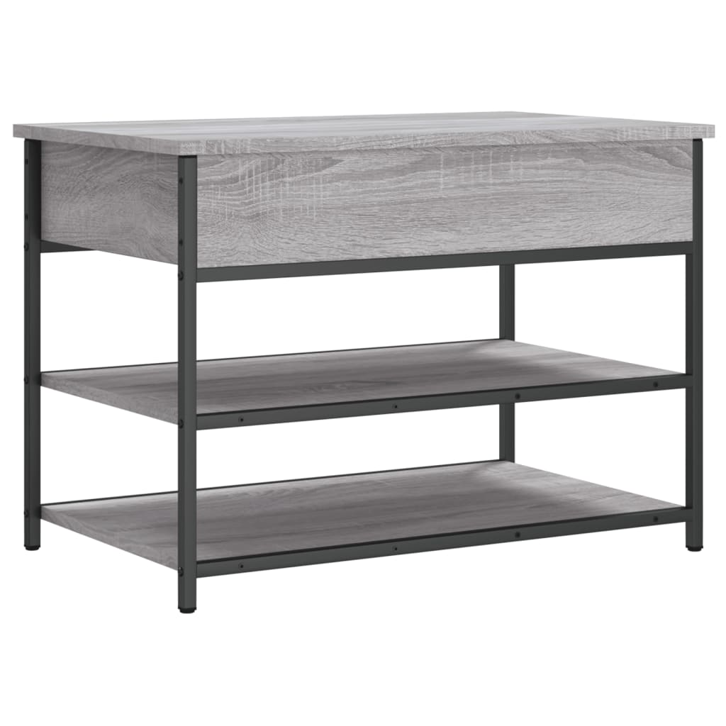 Grey Sonoma Shoe Bench 70x42.5x50 cm, Engineered Wood