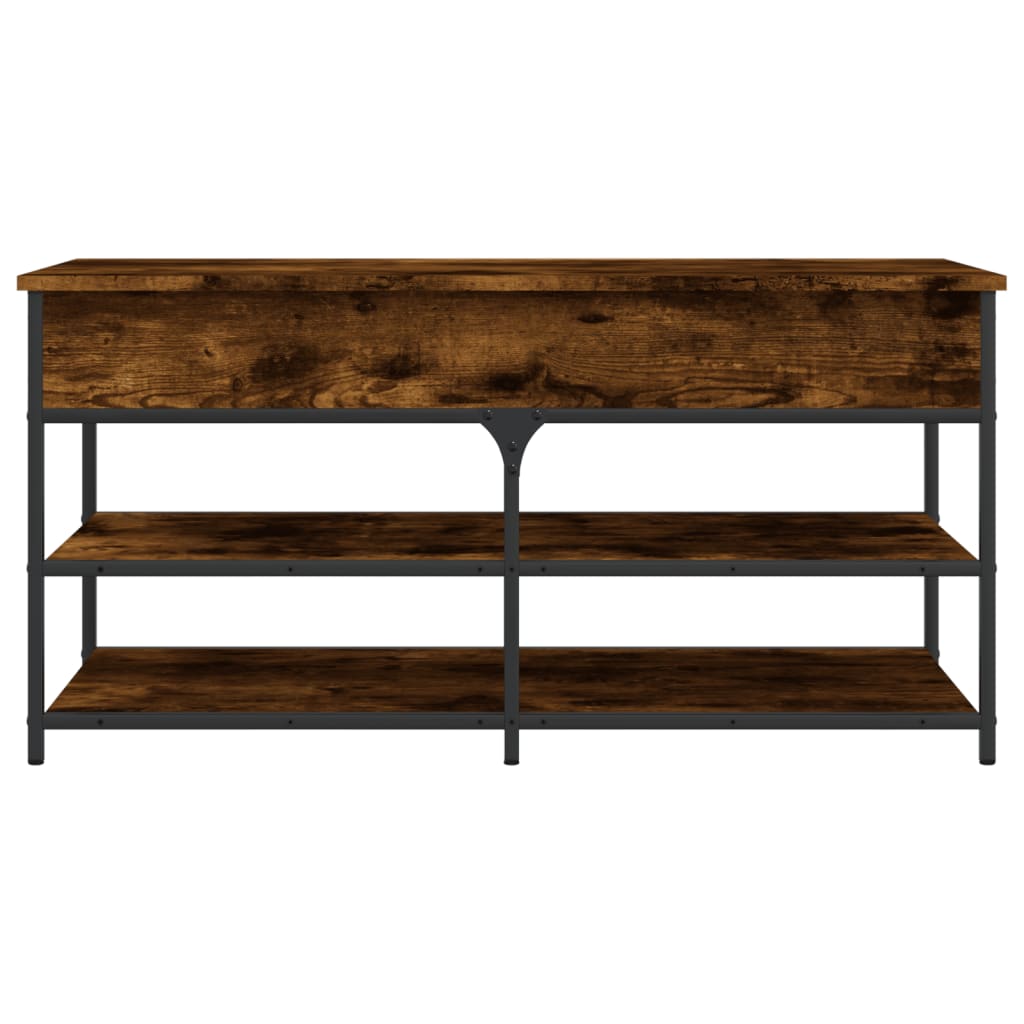 Smoked Oak Shoe Bench, 100x42.5x50 cm, Engineered Wood Organizer