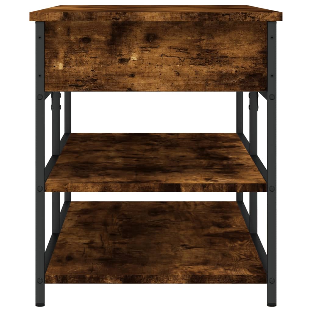 Smoked Oak Shoe Bench, 100x42.5x50 cm, Engineered Wood Organizer