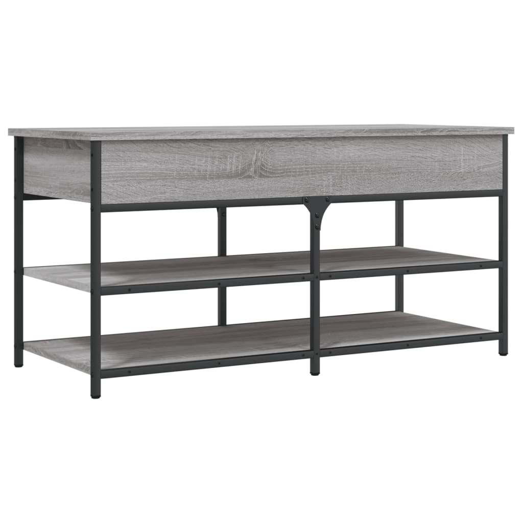 Grey Sonoma Engineered Wood Shoe Bench 100x42.5x50 cm