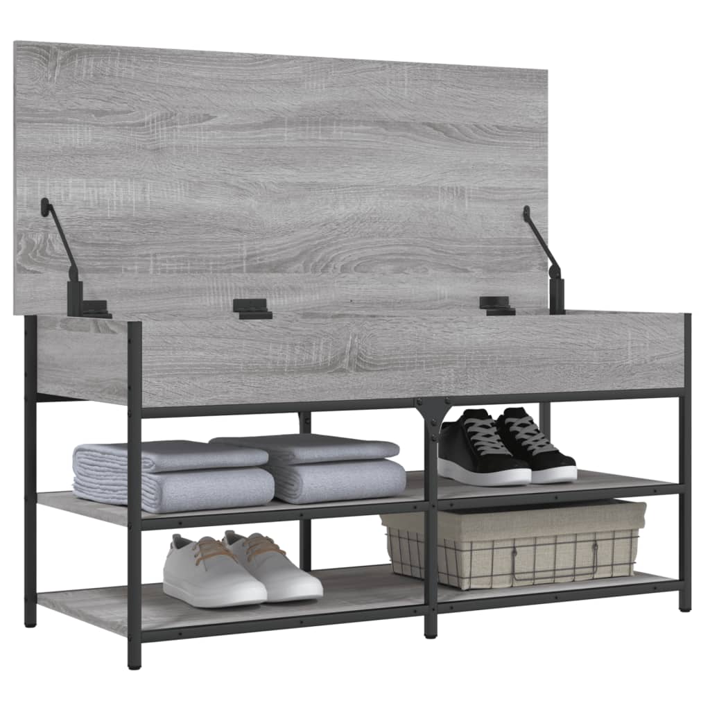 Grey Sonoma Engineered Wood Shoe Bench 100x42.5x50 cm