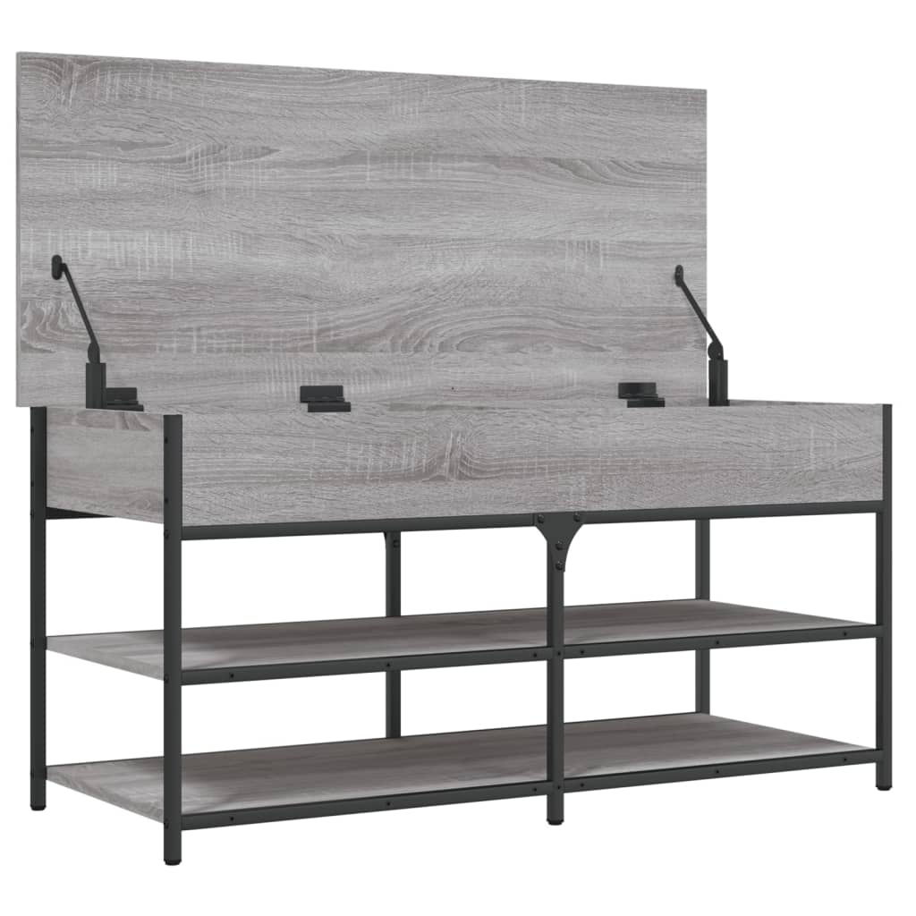 Grey Sonoma Engineered Wood Shoe Bench 100x42.5x50 cm