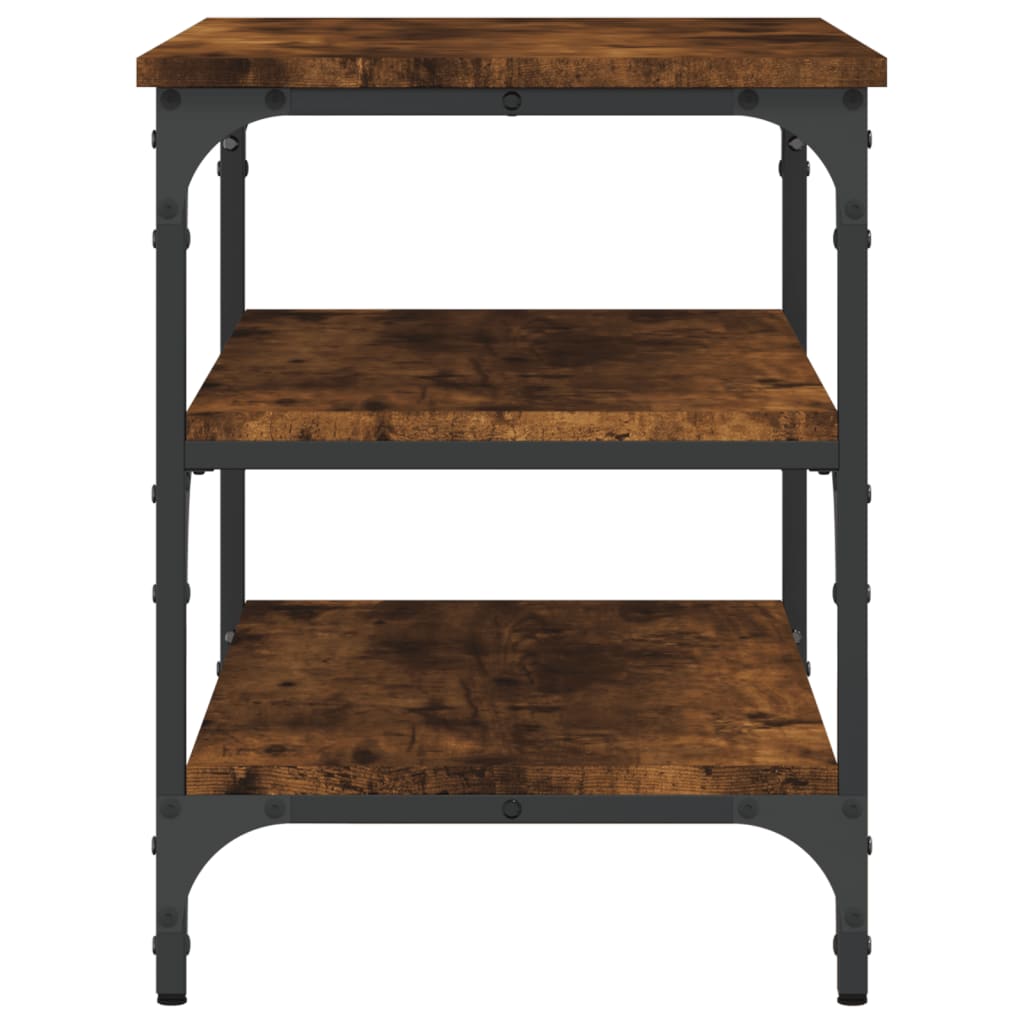 Smoked Oak Shoe Bench - 70x38.5x49 cm Engineered Wood Storage
