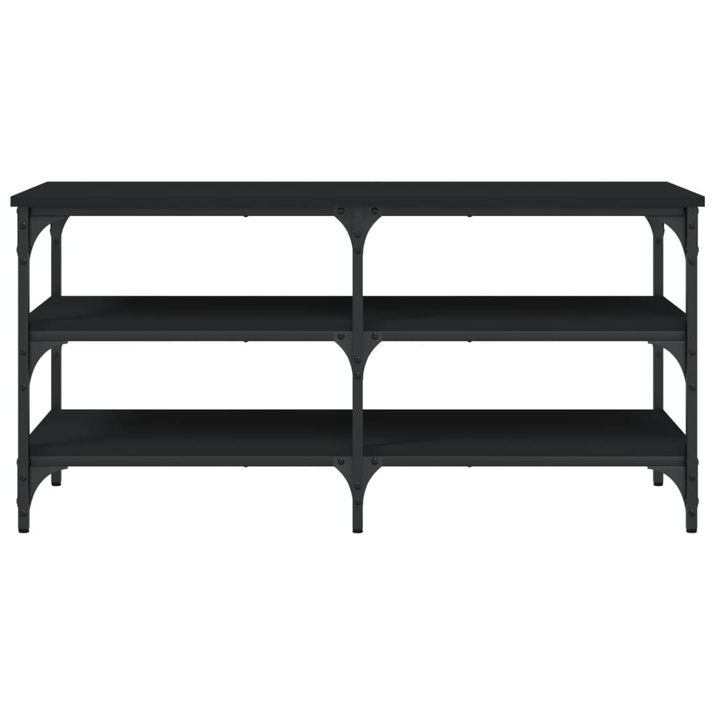 Black Shoe Bench, Engineered Wood, 100x38.5x49 cm - Stylish Storage