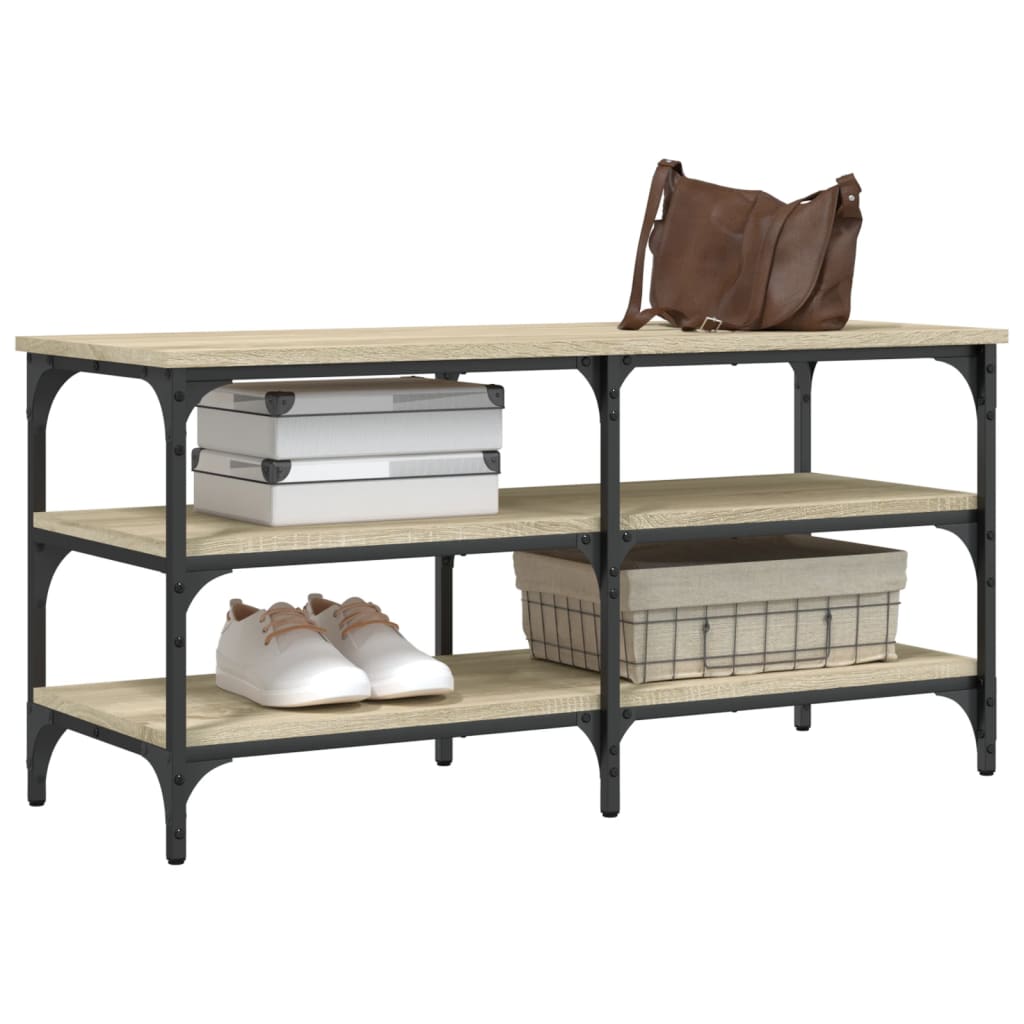 Sonoma Oak Shoe Bench, 100x38.5x49 cm, Engineered Wood