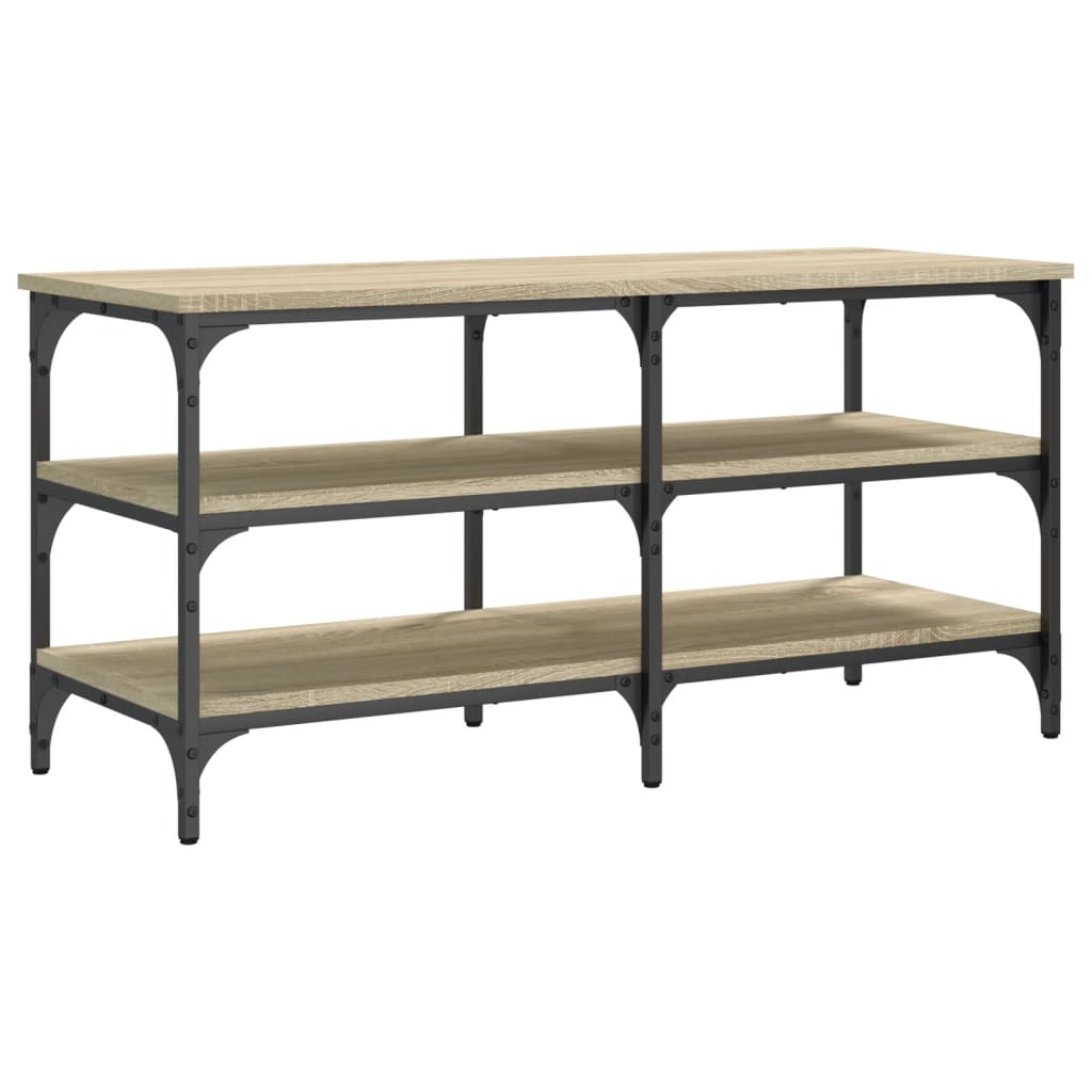 Sonoma Oak Shoe Bench, 100x38.5x49 cm, Engineered Wood