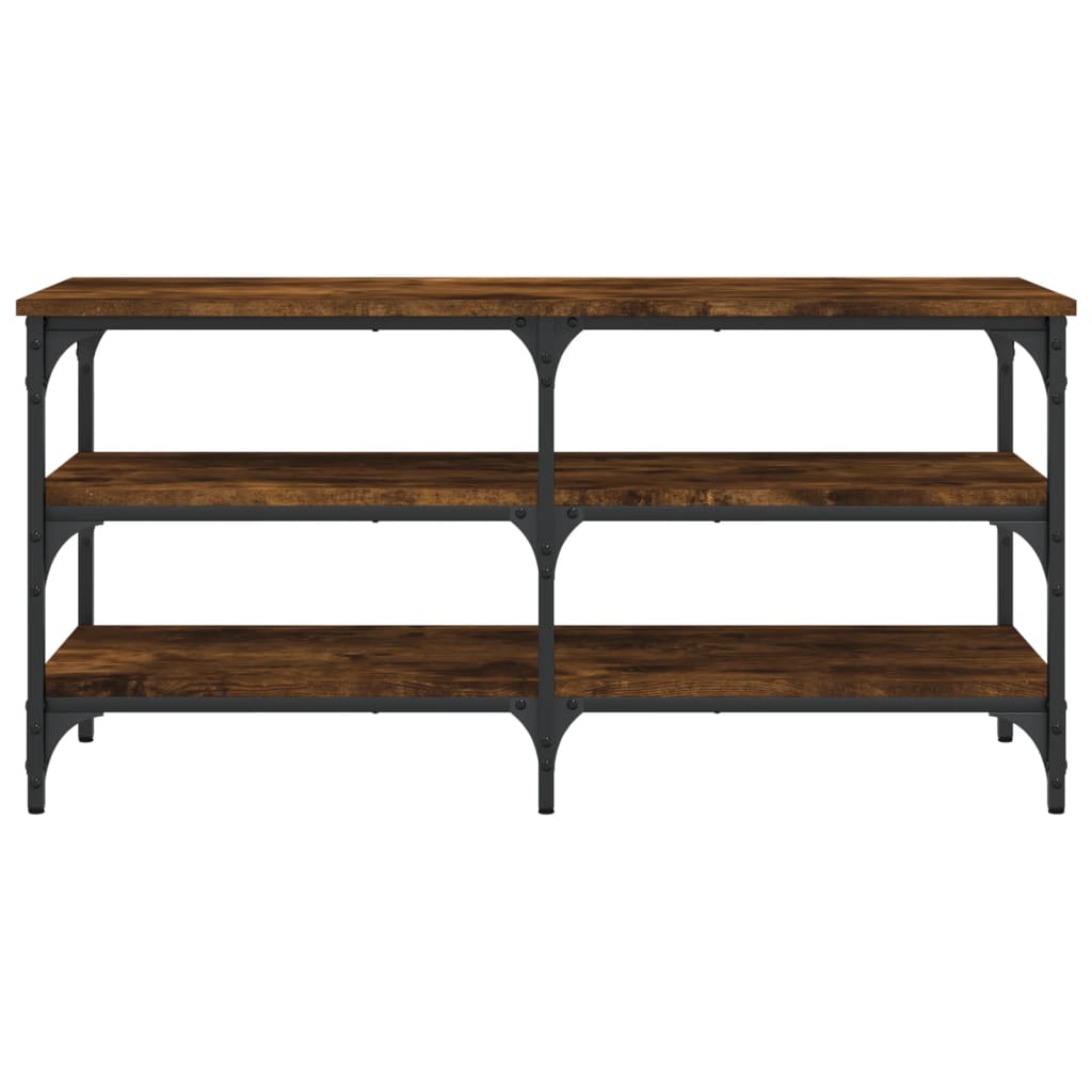 Smoked Oak Shoe Bench – 100x38.5x49cm – Engineered Wood