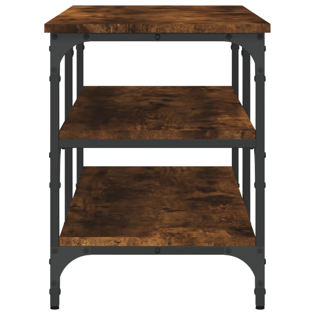 Smoked Oak Shoe Bench – 100x38.5x49cm – Engineered Wood